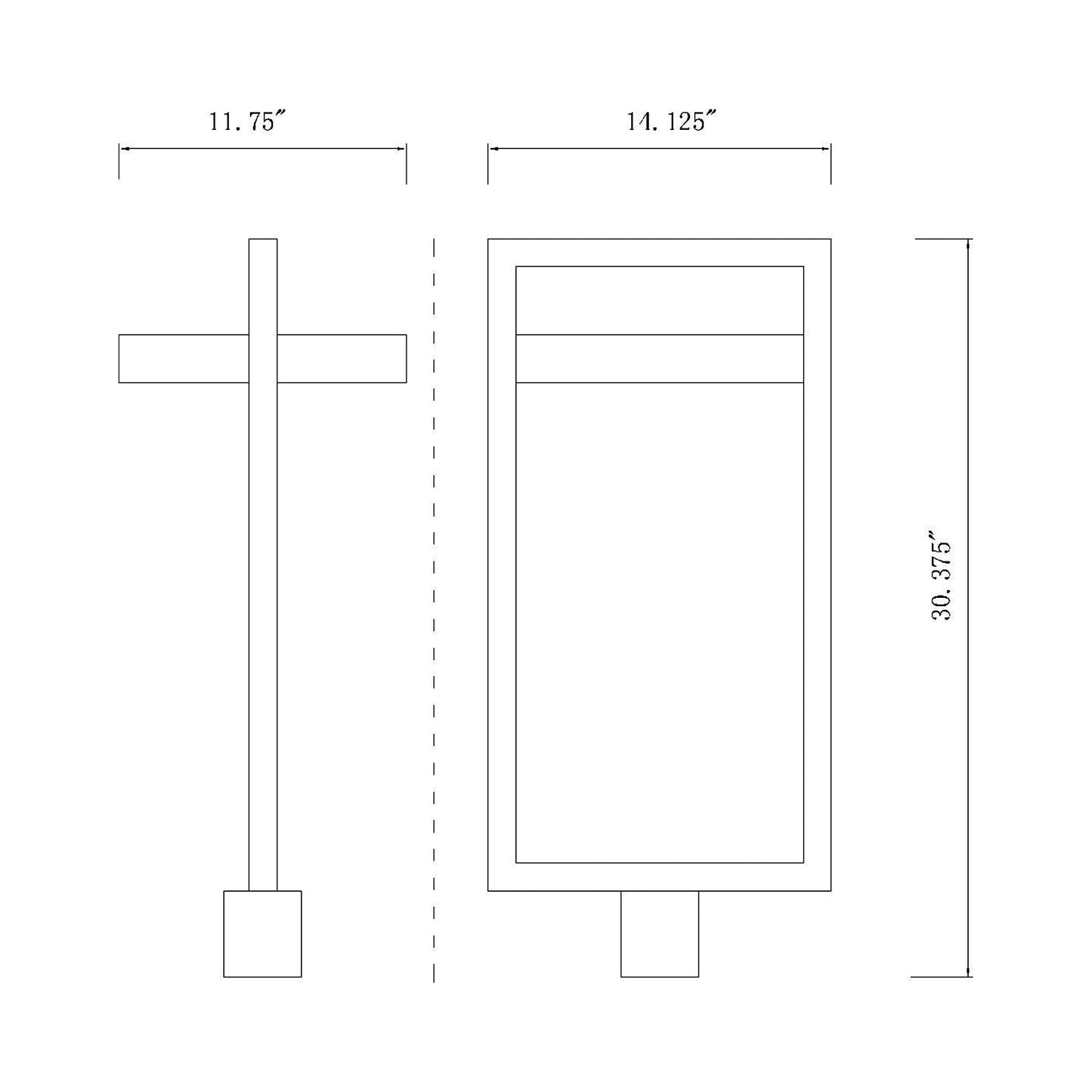 Luttrel Outdoor LED Post Light - line drawing.