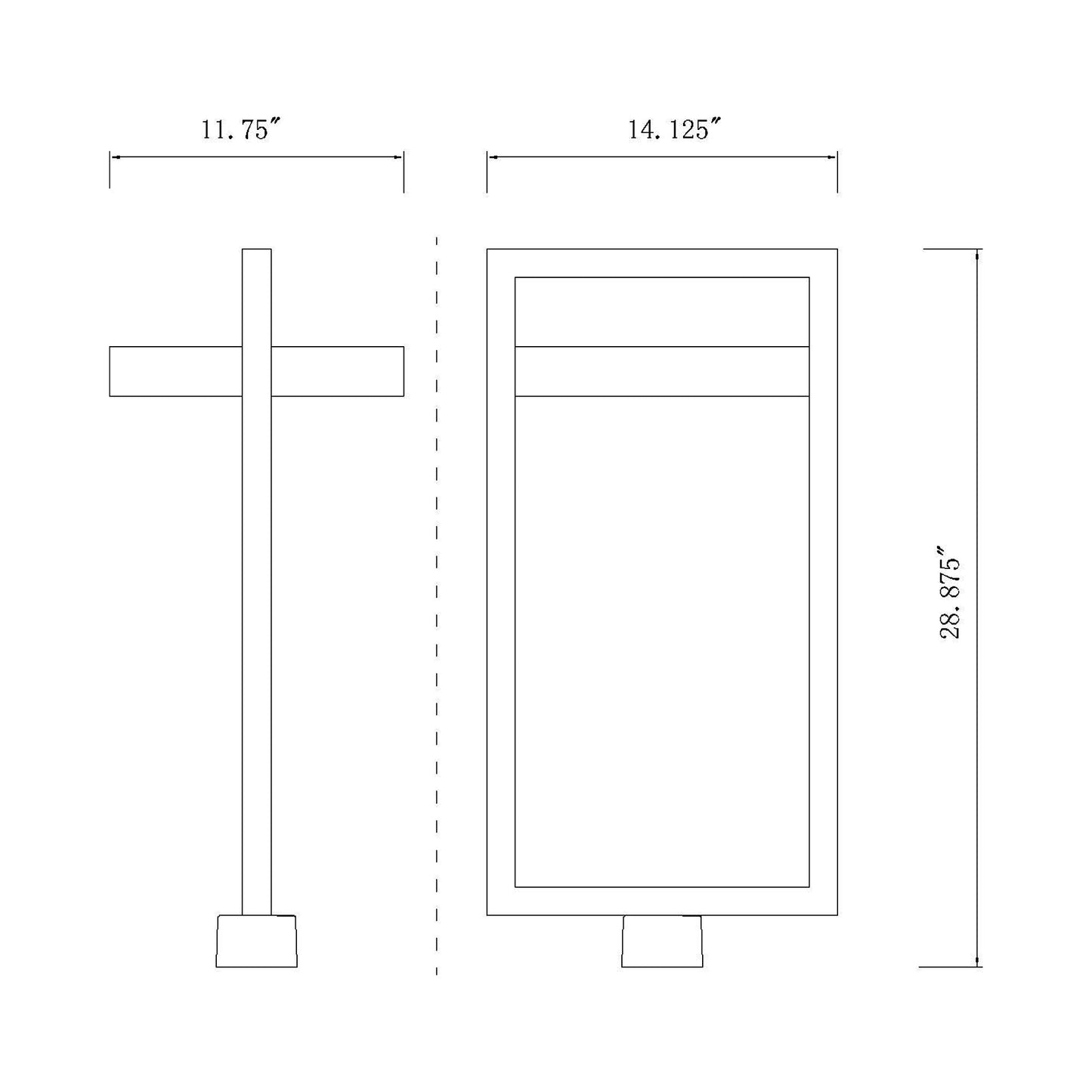 Luttrel Outdoor LED Post Light - line drawing.