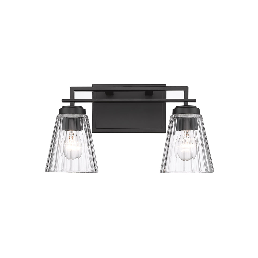 Lyna Bath Vanity Light in Matte Black (2-Light).