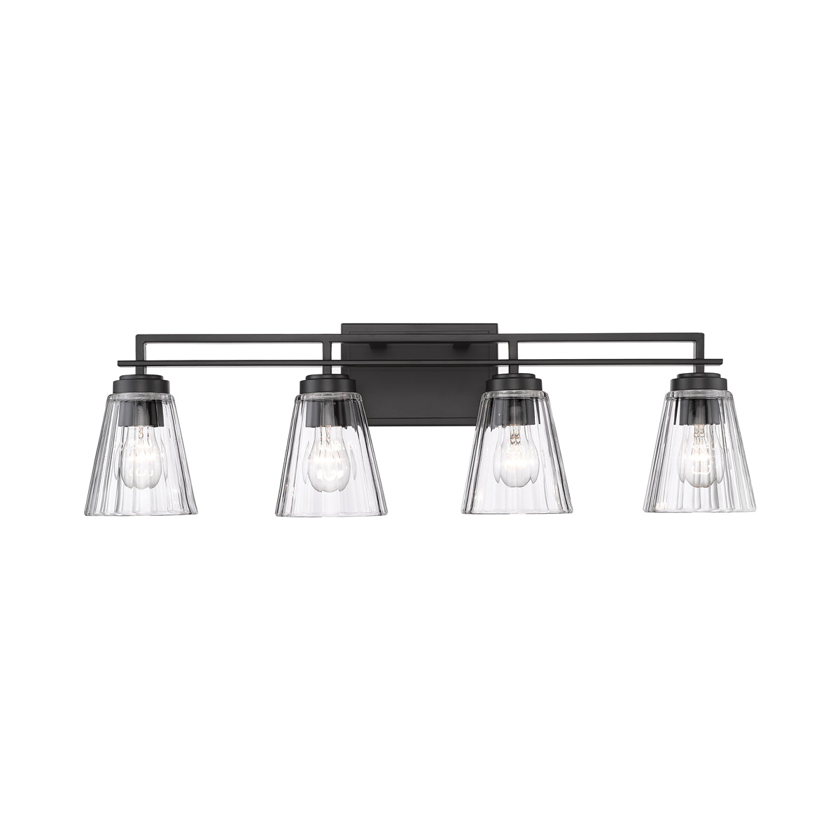 Lyna Bath Vanity Light in Matte Black (4-Light).
