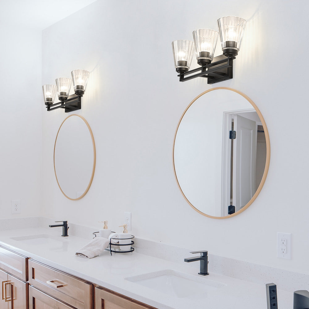Lyna Bath Vanity Light in bathroom.