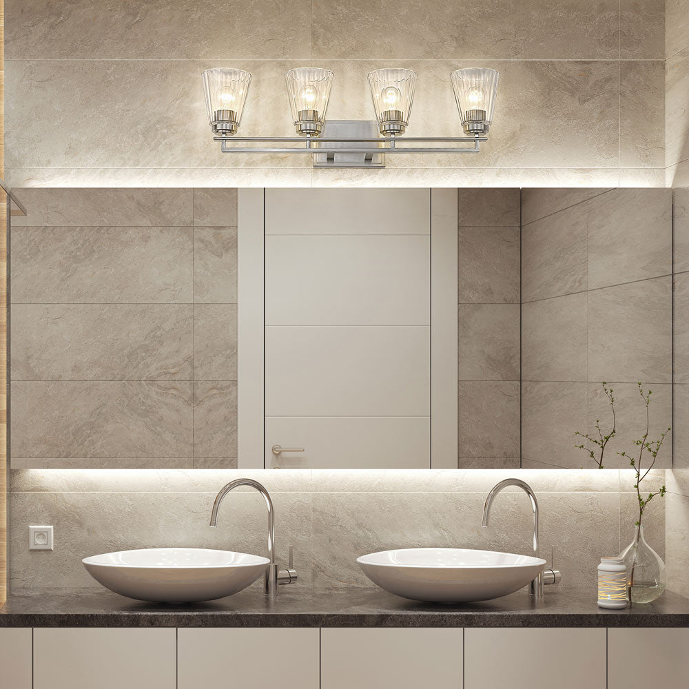 Lyna Bath Vanity Light in bathroom.