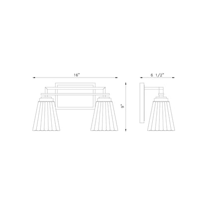 Lyna Bath Vanity Light - line drawing.