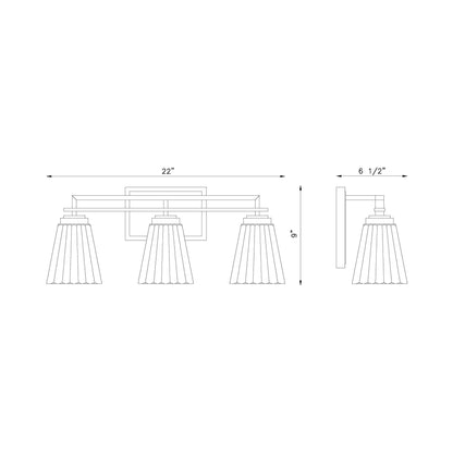 Lyna Bath Vanity Light - line drawing.