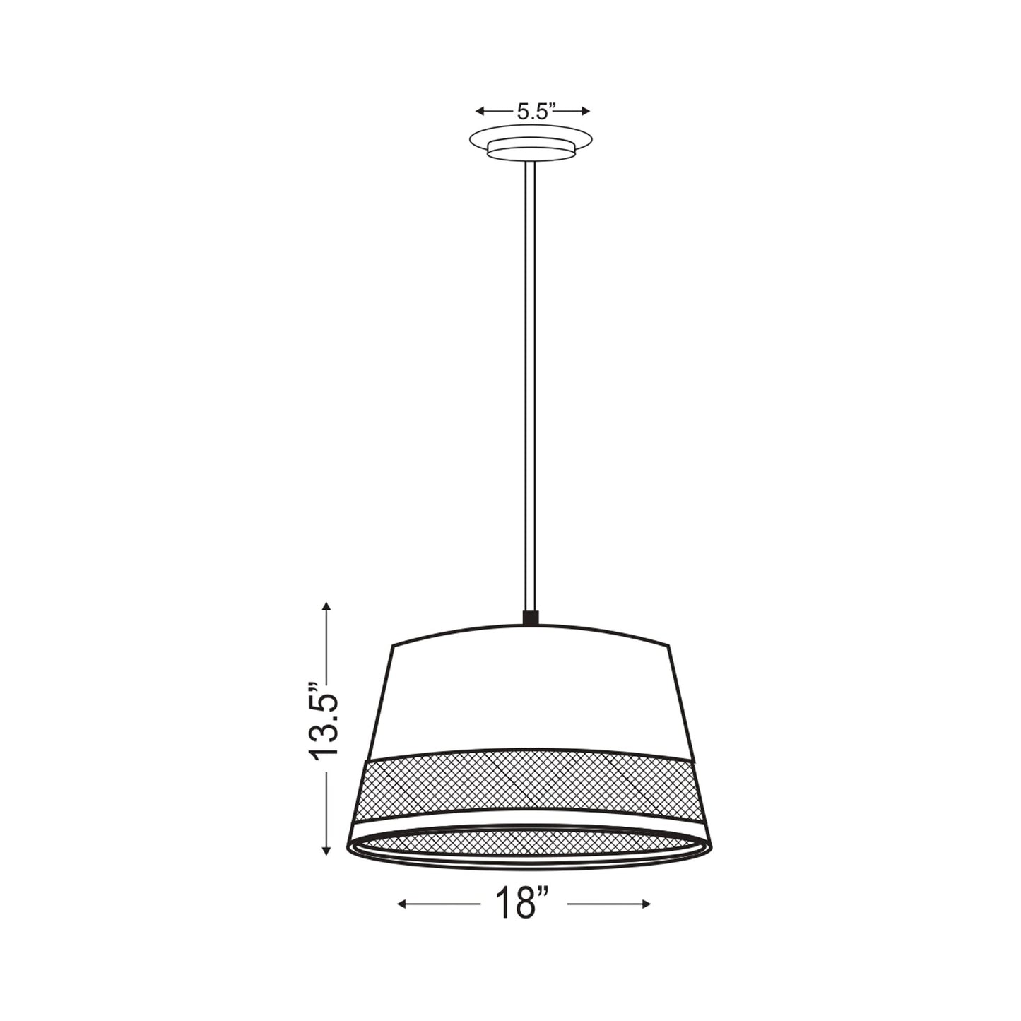 Maddox Chandelier - line drawing.