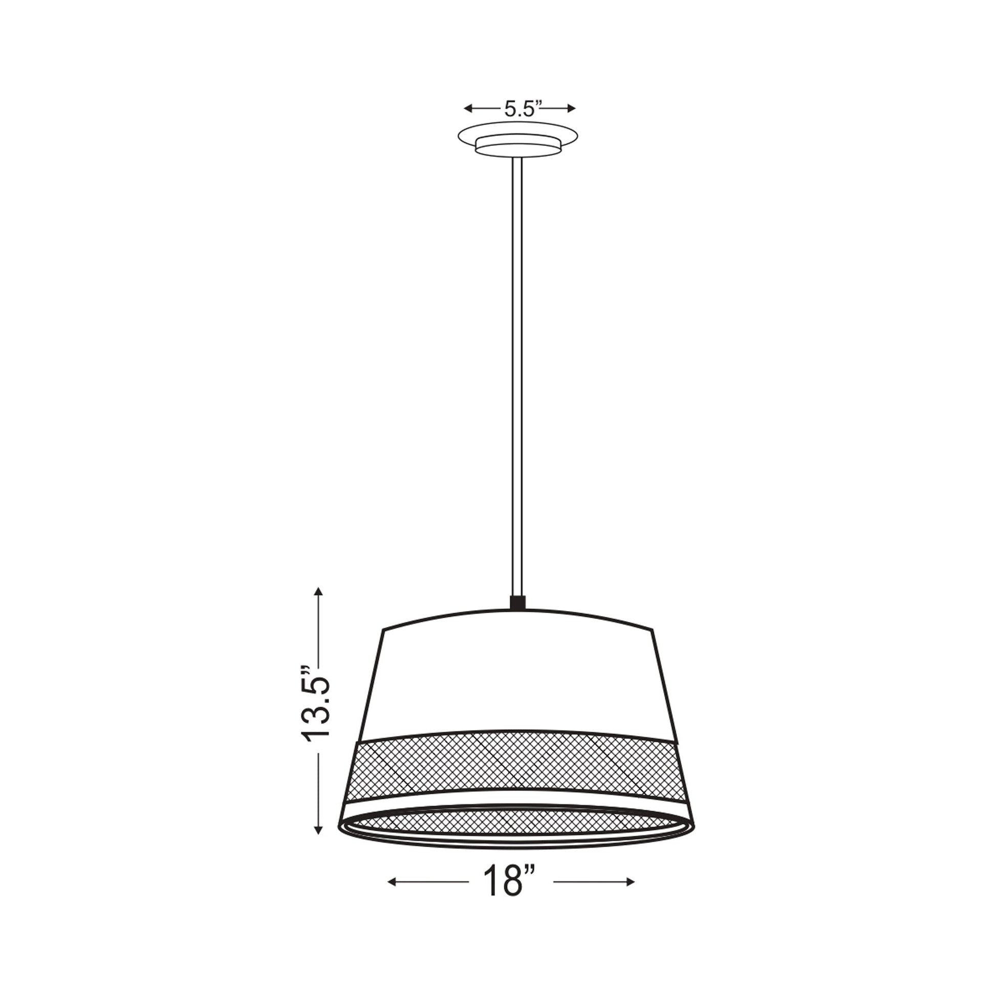 Maddox Chandelier - line drawing.