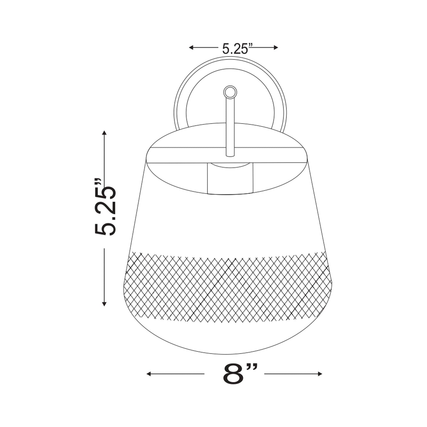 Maddox Wall Light - line drawing.