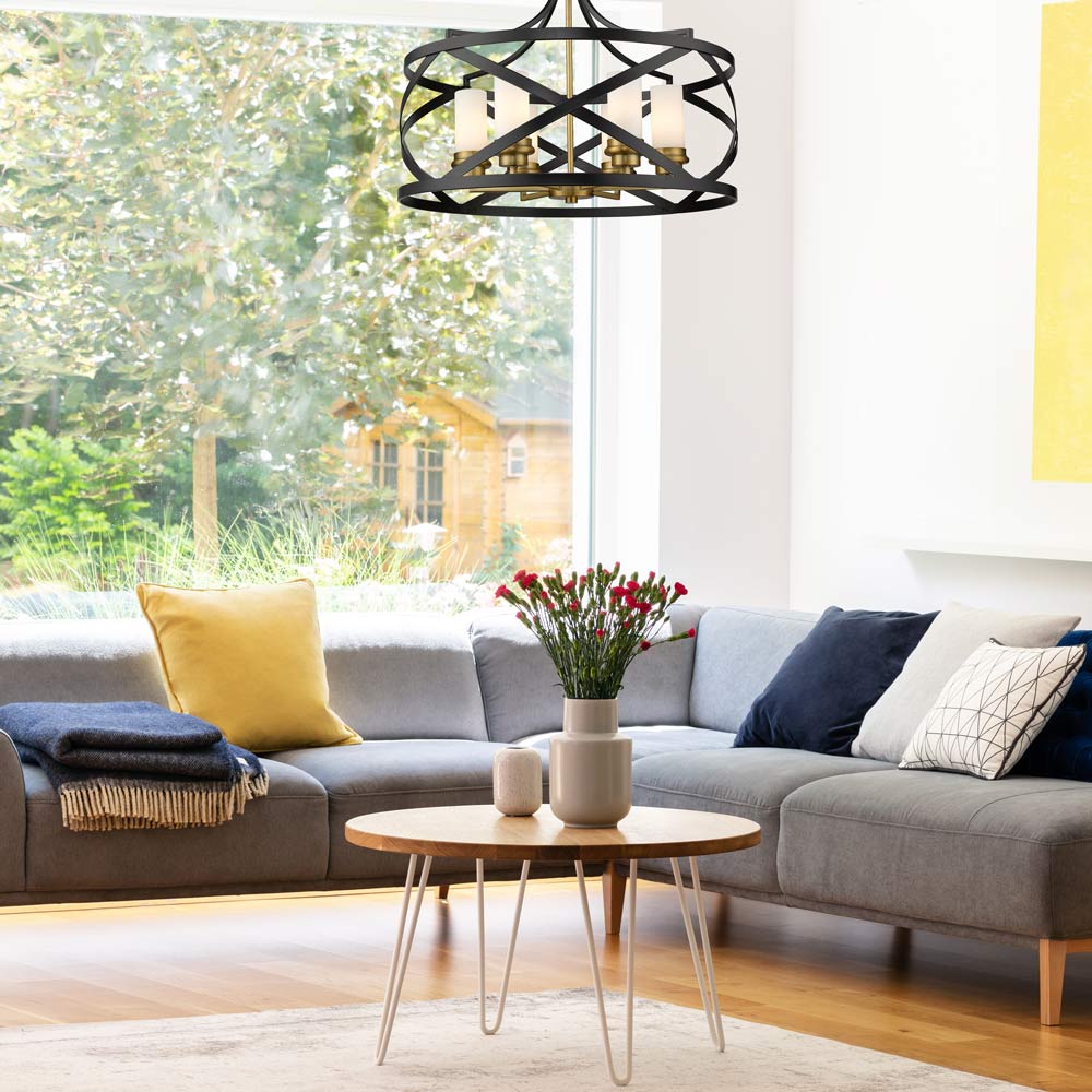 Malcalester Chandelier in living room.