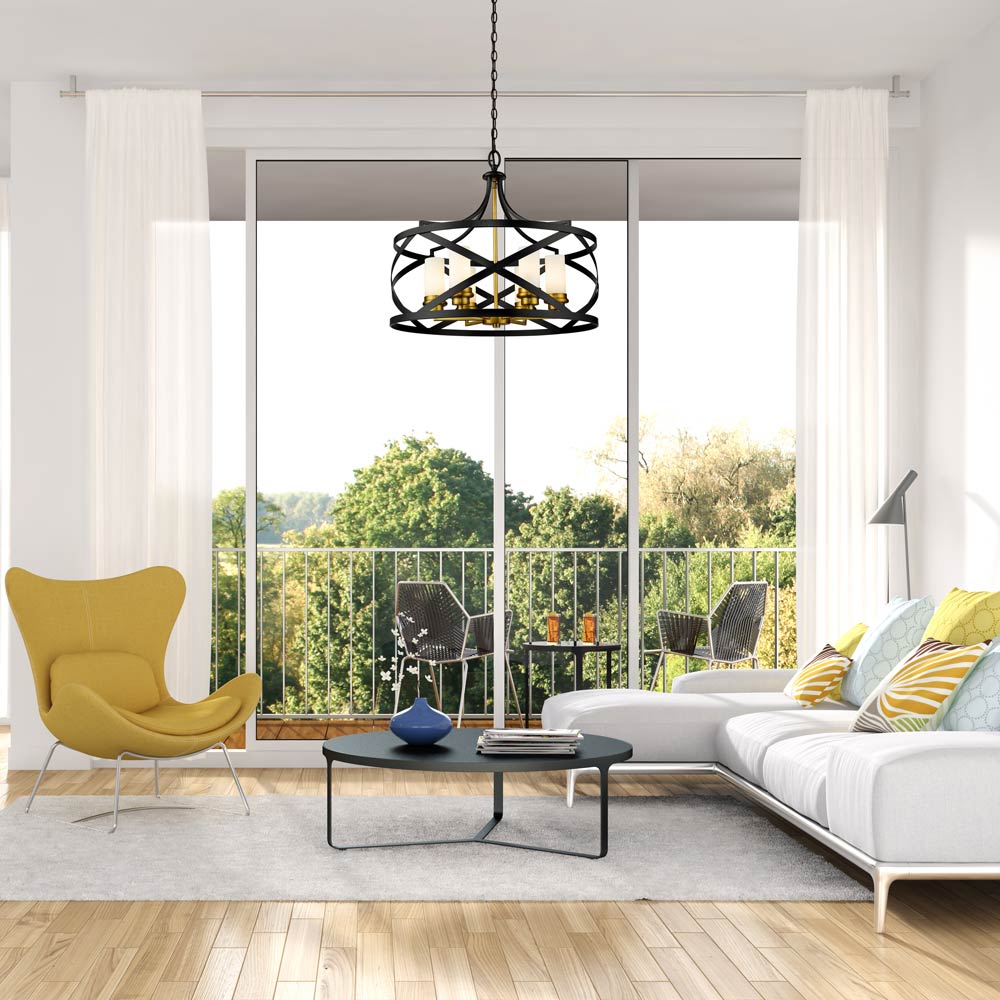 Malcalester Chandelier in living room.