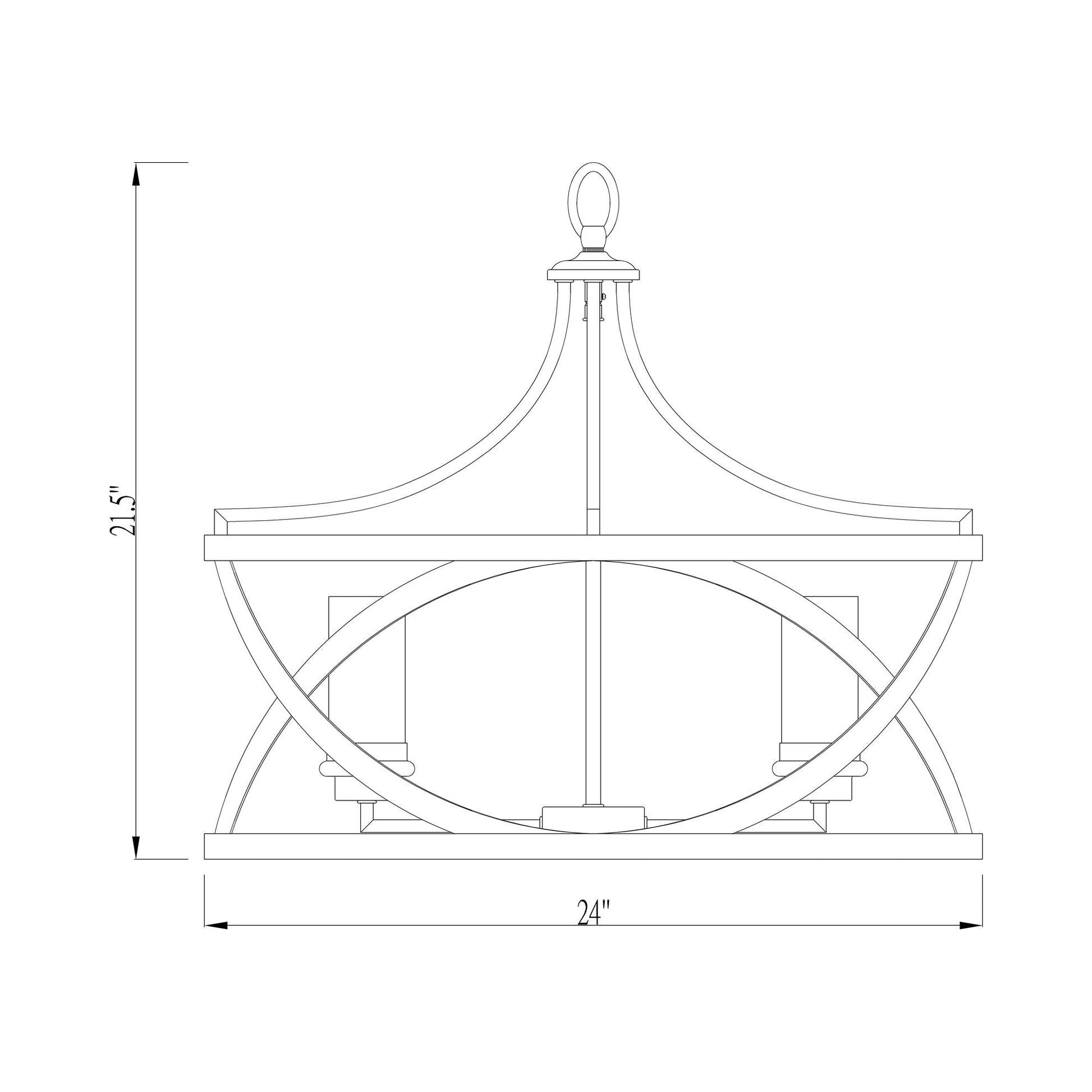 Malcalester Chandelier - line drawing.