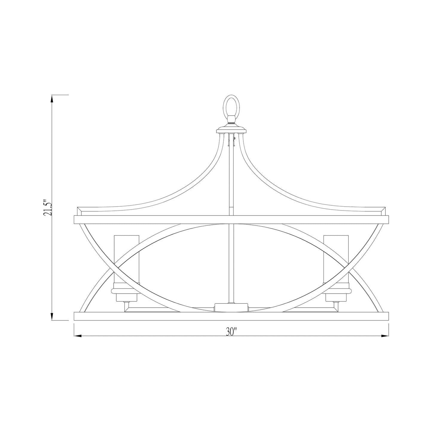 Malcalester Chandelier - line drawing.