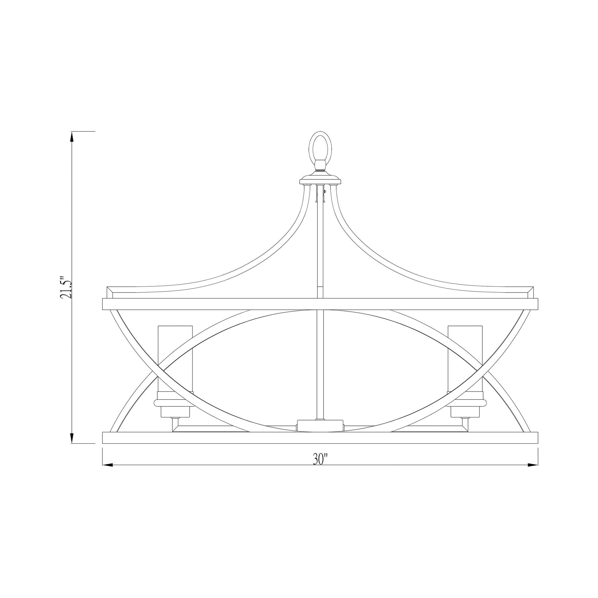 Malcalester Chandelier - line drawing.