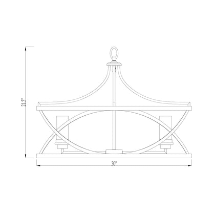 Malcalester Chandelier - line drawing.