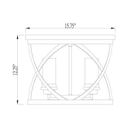 Malcalester Flush Mount Ceiling Light - line drawing.