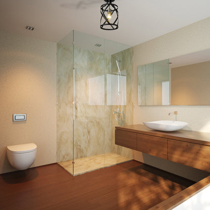 Malcalester Semi Flush Mount Ceiling Light in bathroom.