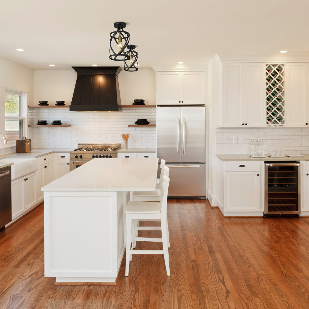 Malcalester Semi Flush Mount Ceiling Light in kitchen.