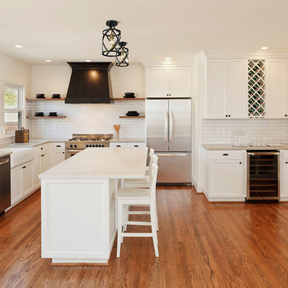 Malcalester Semi Flush Mount Ceiling Light in kitchen.
