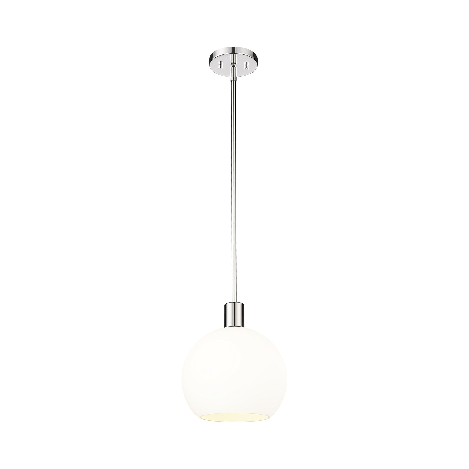 Margo Pendant Light in Polished Nickel/White (9.75-Inch).