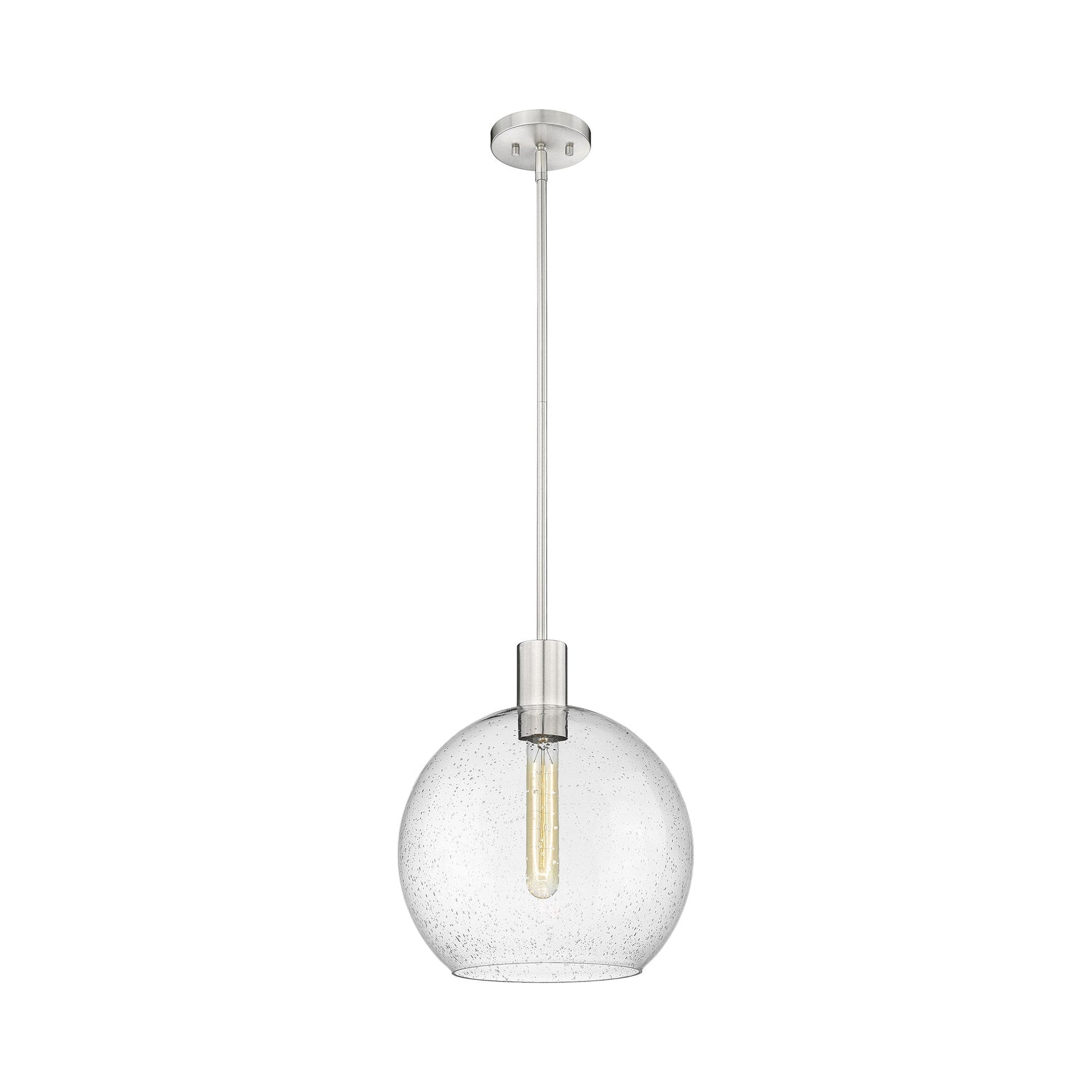 Margo Pendant Light in Brushed Nickel/Clear Seedy (13.75-Inch).