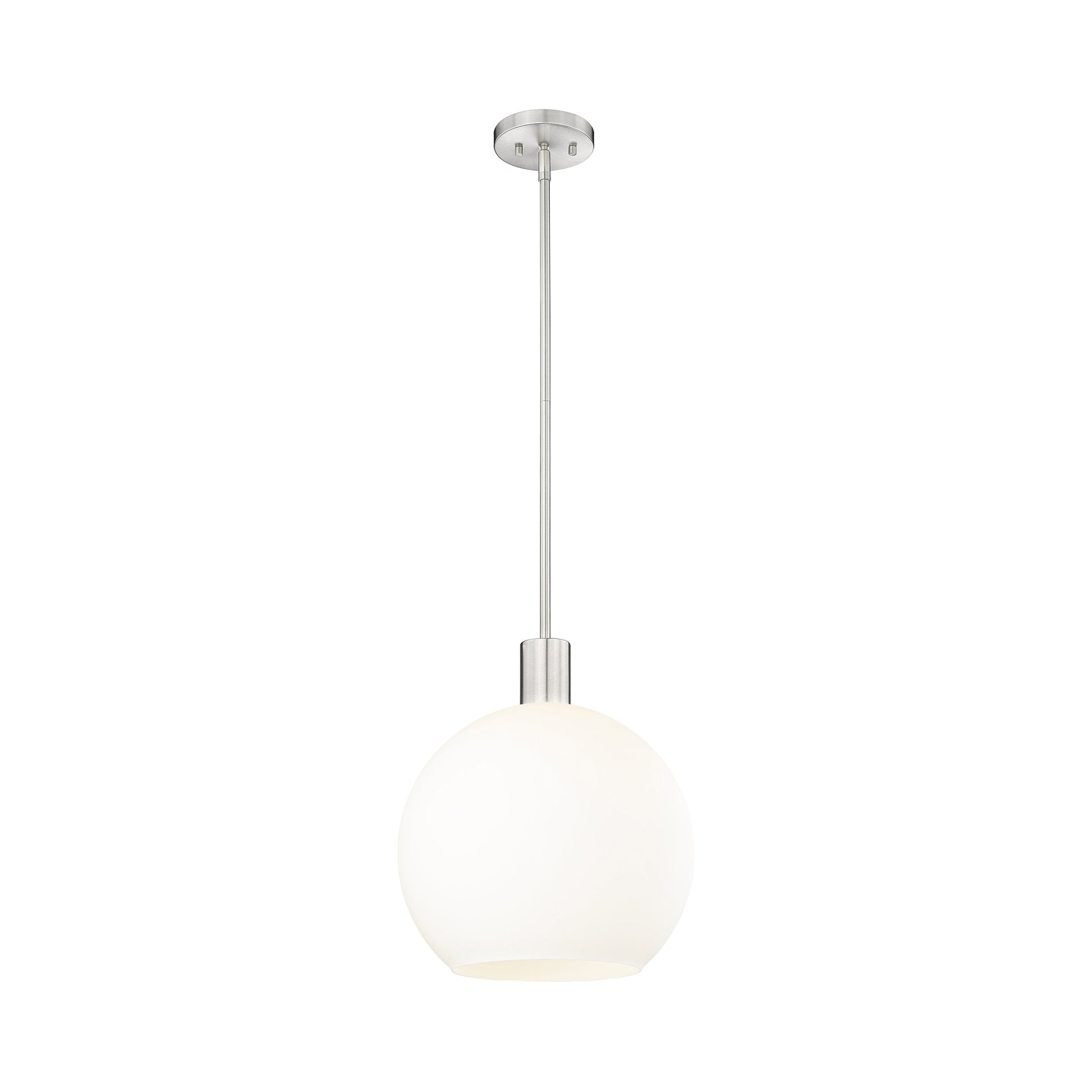 Margo Pendant Light in Brushed Nickel/White (13.75-Inch).
