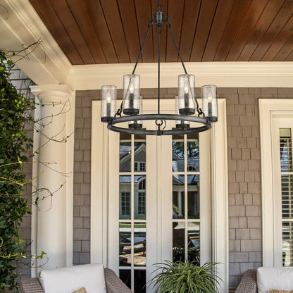 Marlow Outdoor Chandelier in Outside Area.