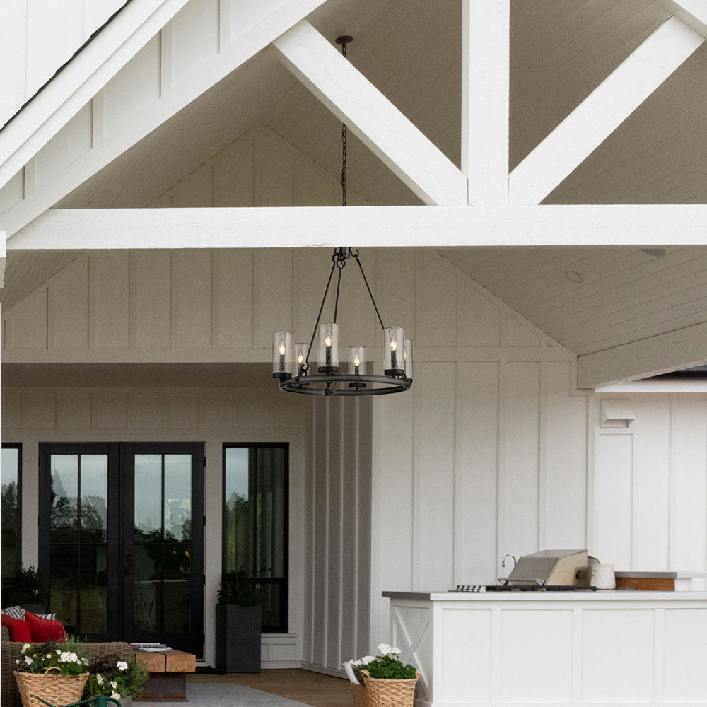 Marlow Outdoor Chandelier in Outside Area.