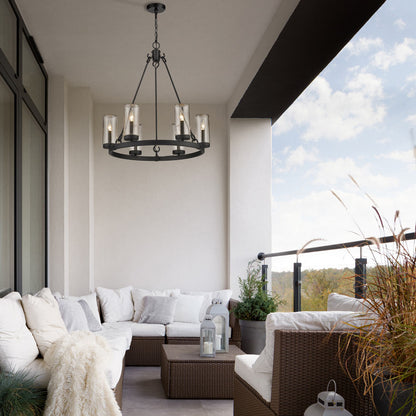 Marlow Outdoor Chandelier in Outside Area.
