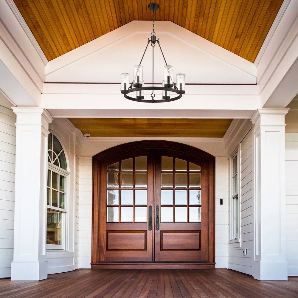 Marlow Outdoor Chandelier in Outside Area.