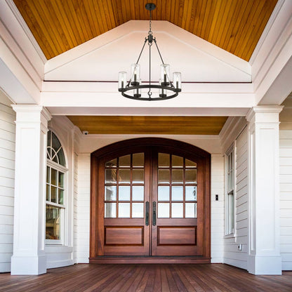 Marlow Outdoor Chandelier in Outside Area.