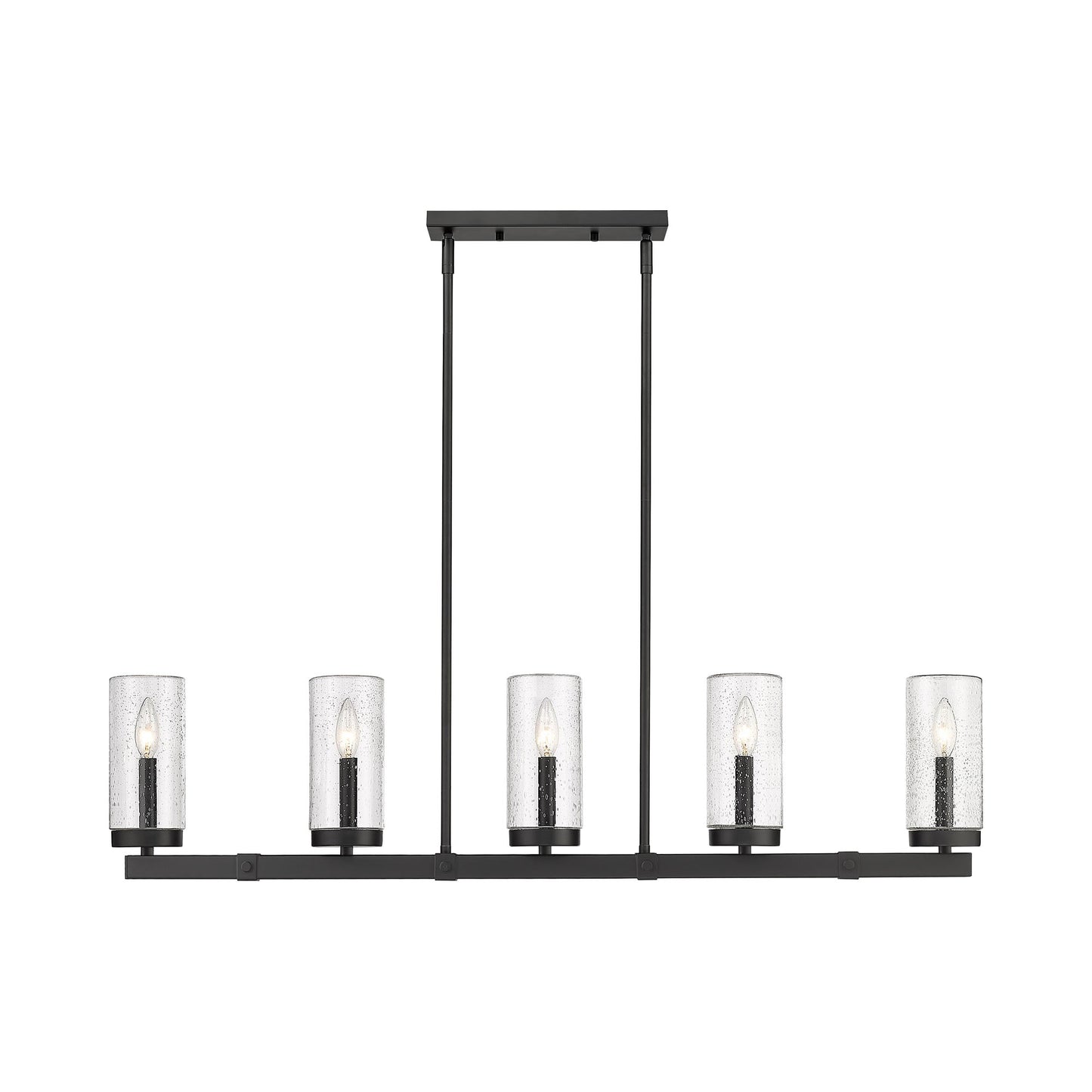 Marlow Outdoor Linear Chandelier in Detail.