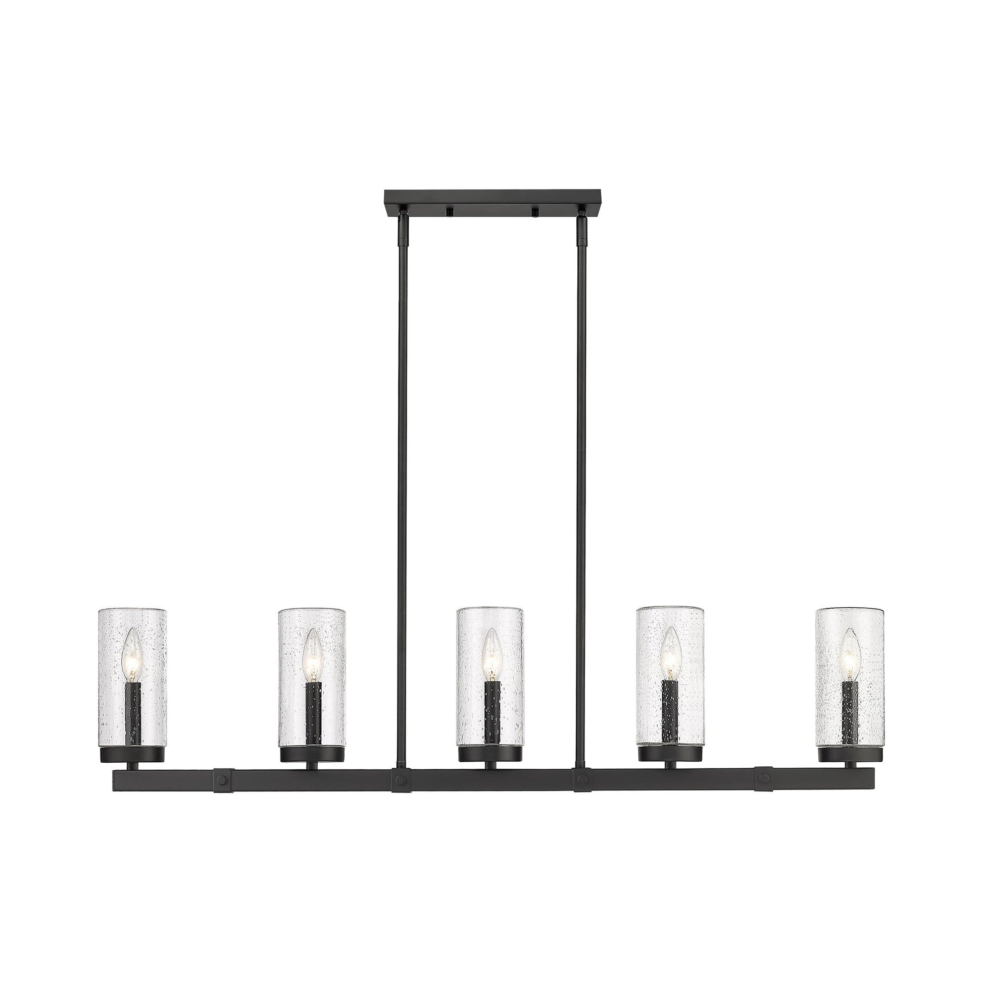 Marlow Outdoor Linear Chandelier in Detail.