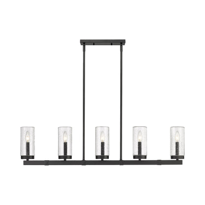 Marlow Outdoor Linear Chandelier in Detail.