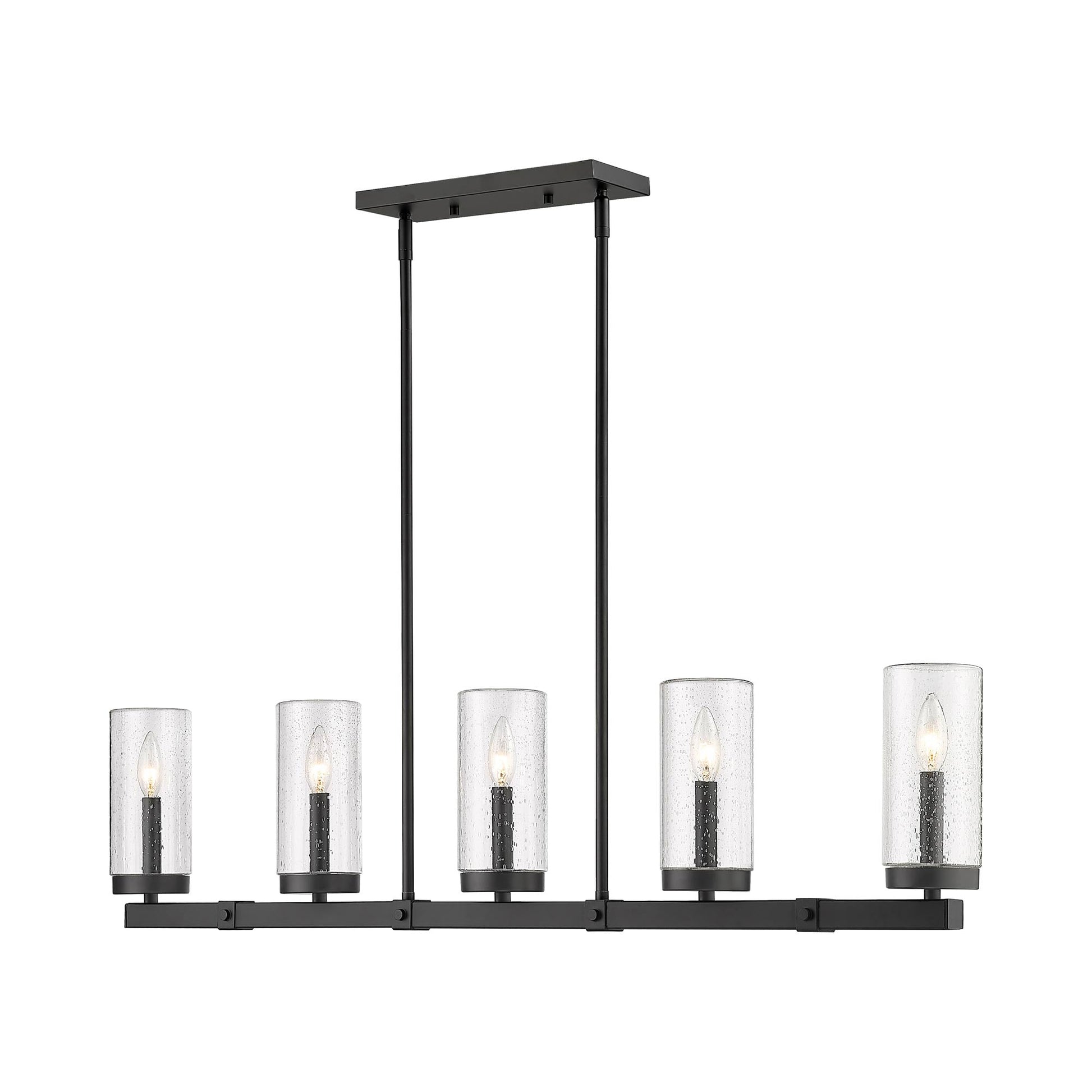 Marlow Outdoor Linear Chandelier in Detail.