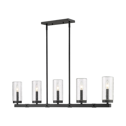 Marlow Outdoor Linear Chandelier in Detail.