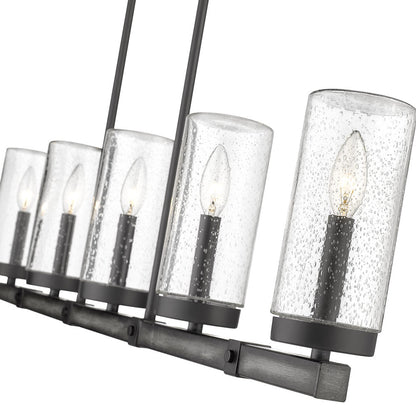 Marlow Outdoor Linear Chandelier in Detail.