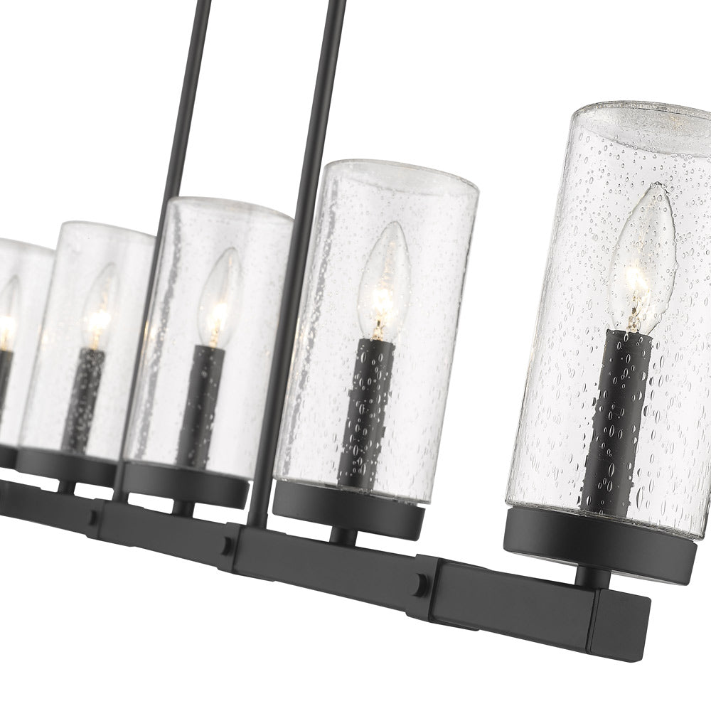 Marlow Outdoor Linear Chandelier in Detail.