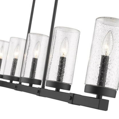 Marlow Outdoor Linear Chandelier in Detail.