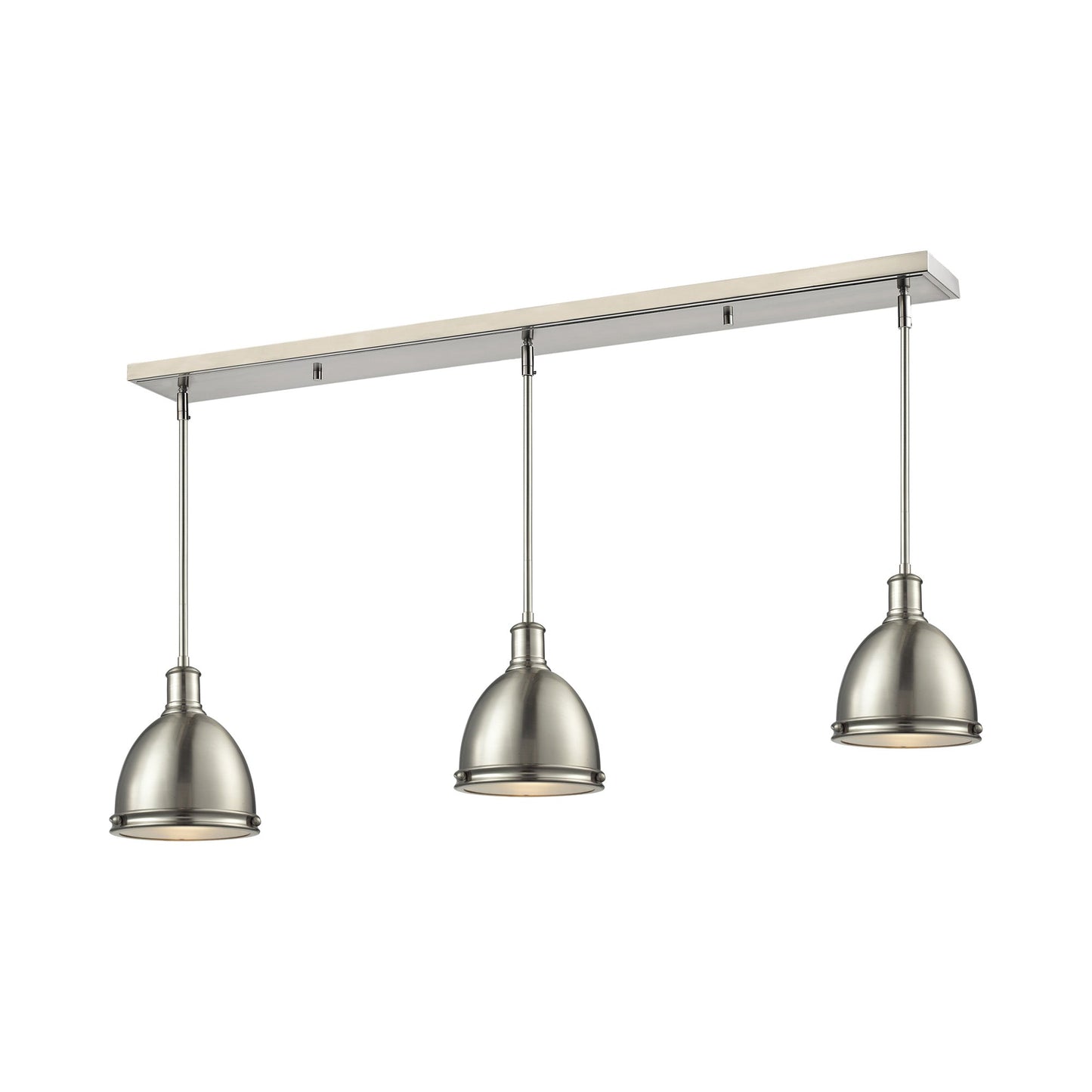 Mason Linear Chandelier in Brushed Nickel/Brushed Nickel (9.75-Inch).