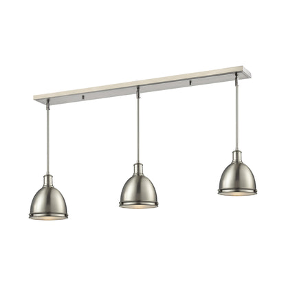 Mason Linear Chandelier in Brushed Nickel/Brushed Nickel (9.75-Inch).