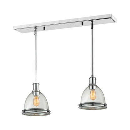 Mason Linear Chandelier in Chrome/Clear Seedy (12.45-Inch).