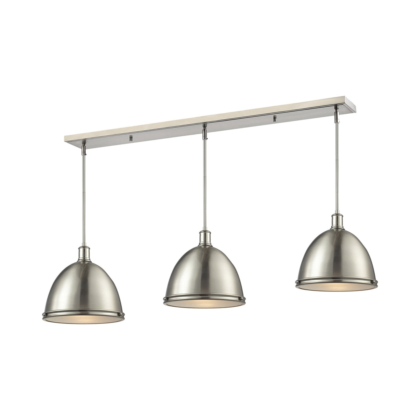 Mason Linear Chandelier in Brushed Nickel/Brushed Nickel (13-Inch).