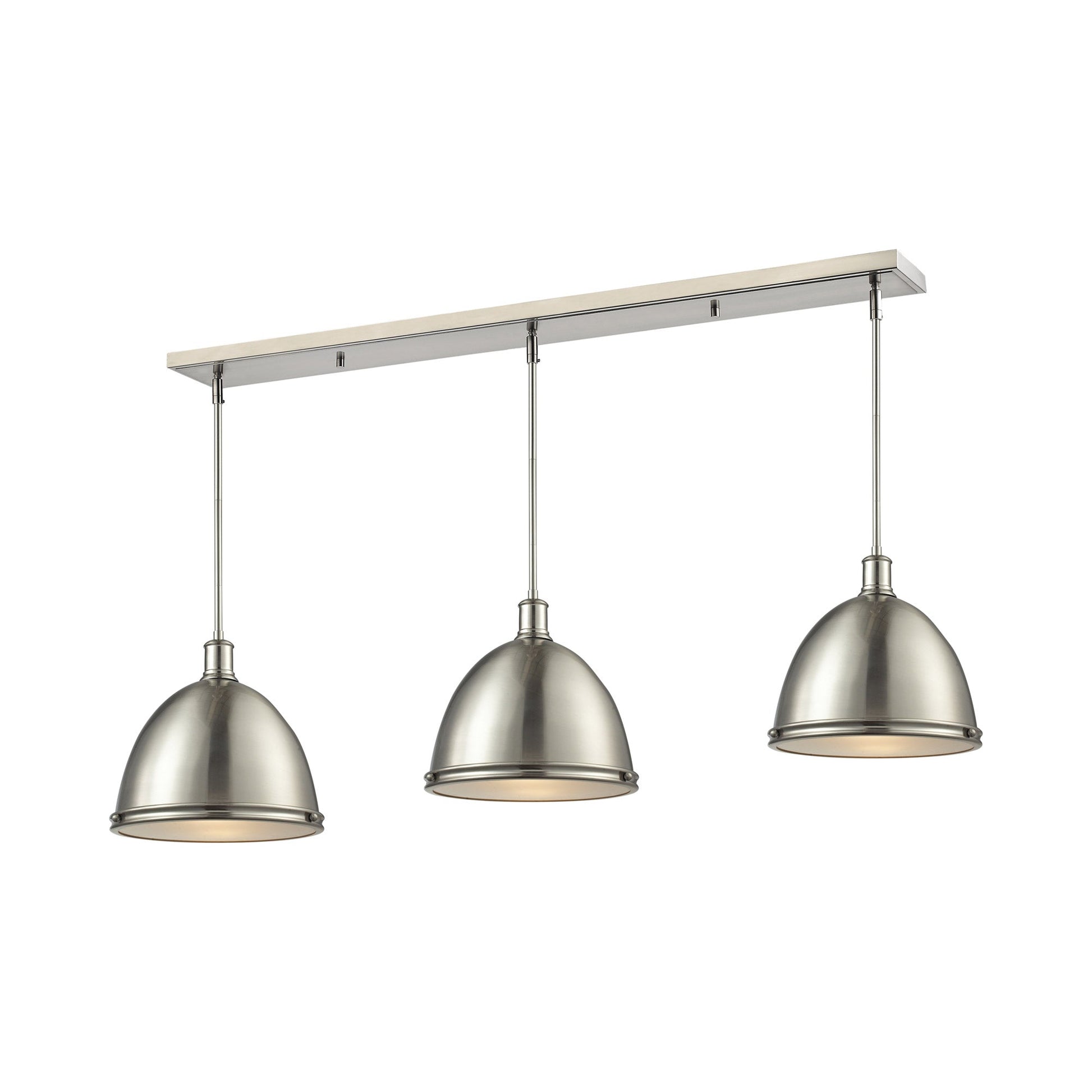 Mason Linear Chandelier in Brushed Nickel/Brushed Nickel (13-Inch).