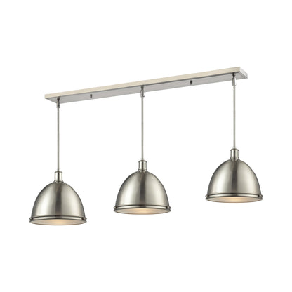 Mason Linear Chandelier in Brushed Nickel/Brushed Nickel (13-Inch).