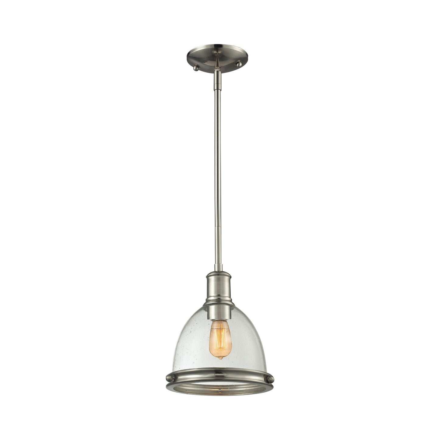 Mason Pendant Light in Clear Seedy (8-Inch).