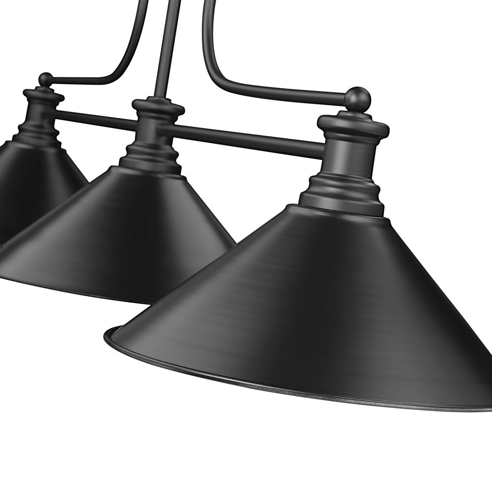 Melange Cone Billiard Pendant Light in Detail.