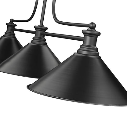 Melange Cone Billiard Pendant Light in Detail.
