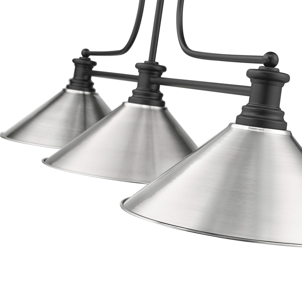 Melange Cone Billiard Pendant Light in Detail.