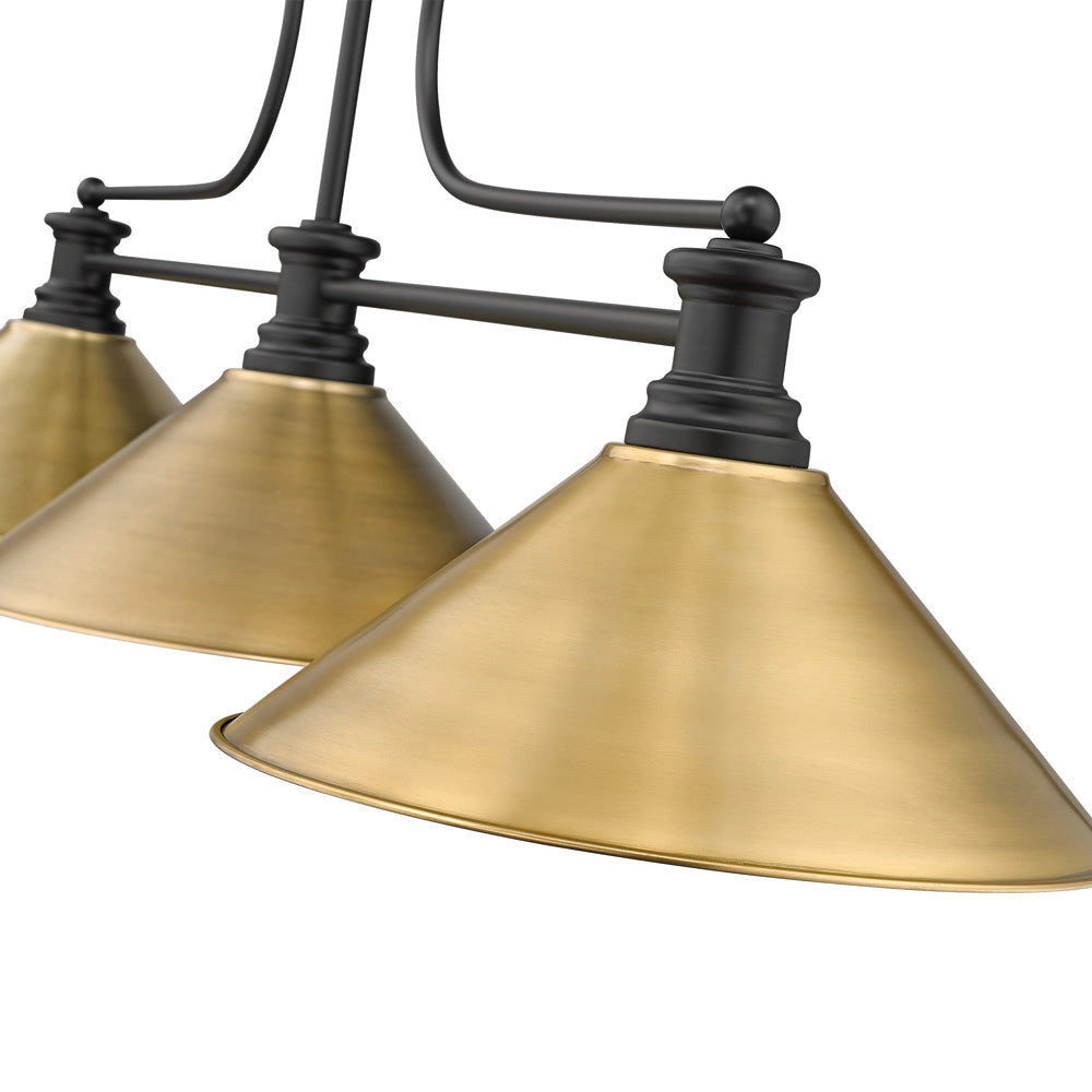 Melange Cone Billiard Pendant Light in Detail.