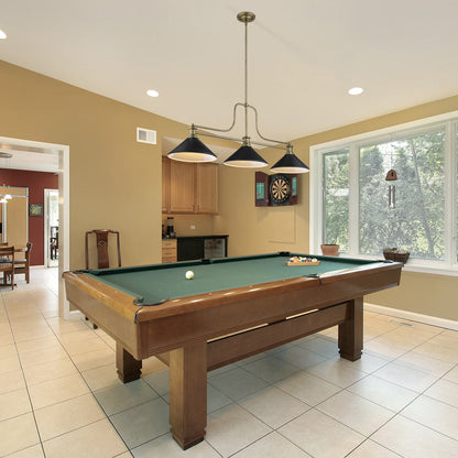 Melange Cone Billiard Pendant Light in game room.