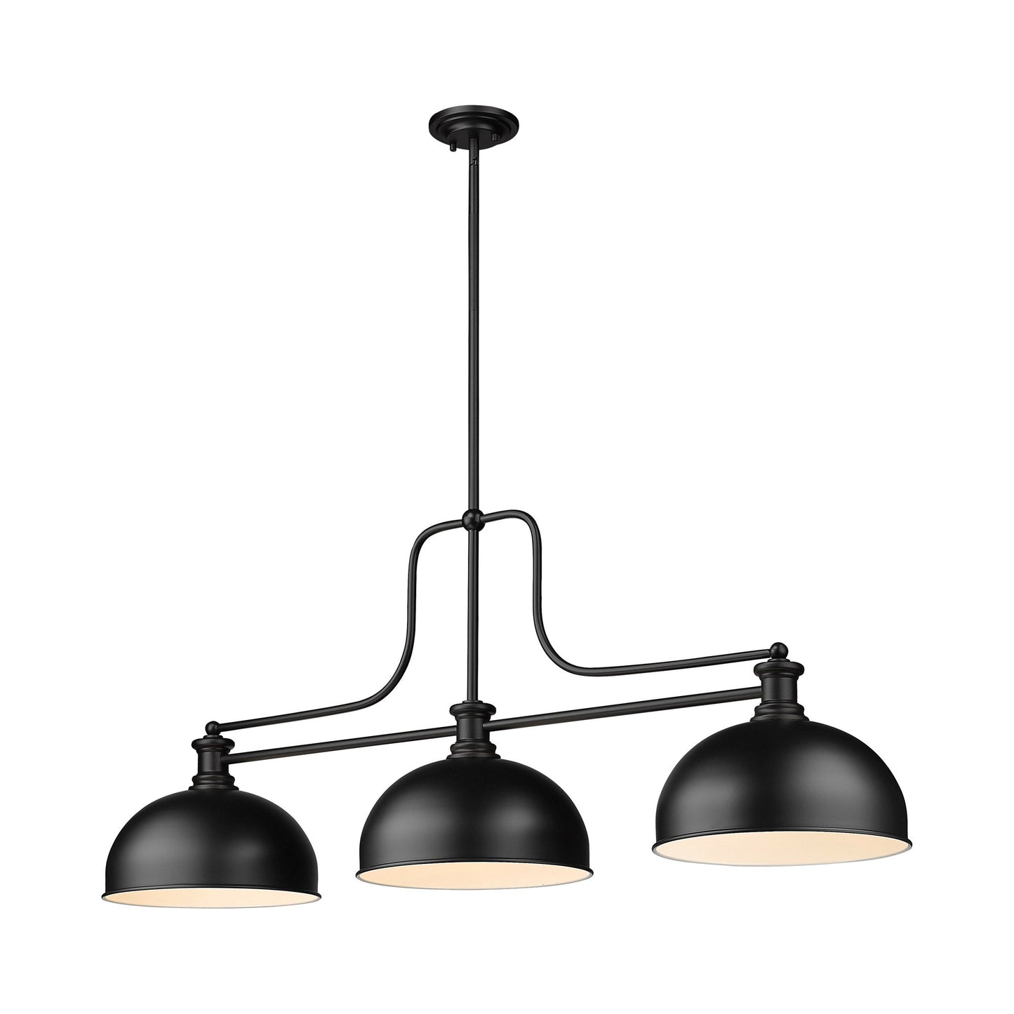 Melange Dome Billiard Pendant Light in Matte Black (13-Inch).